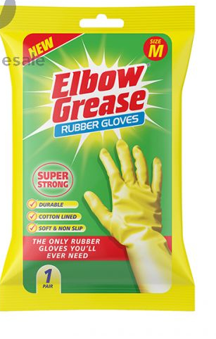 2 x Elbow Grease Super Strong Rubber Gloves Medium CDU