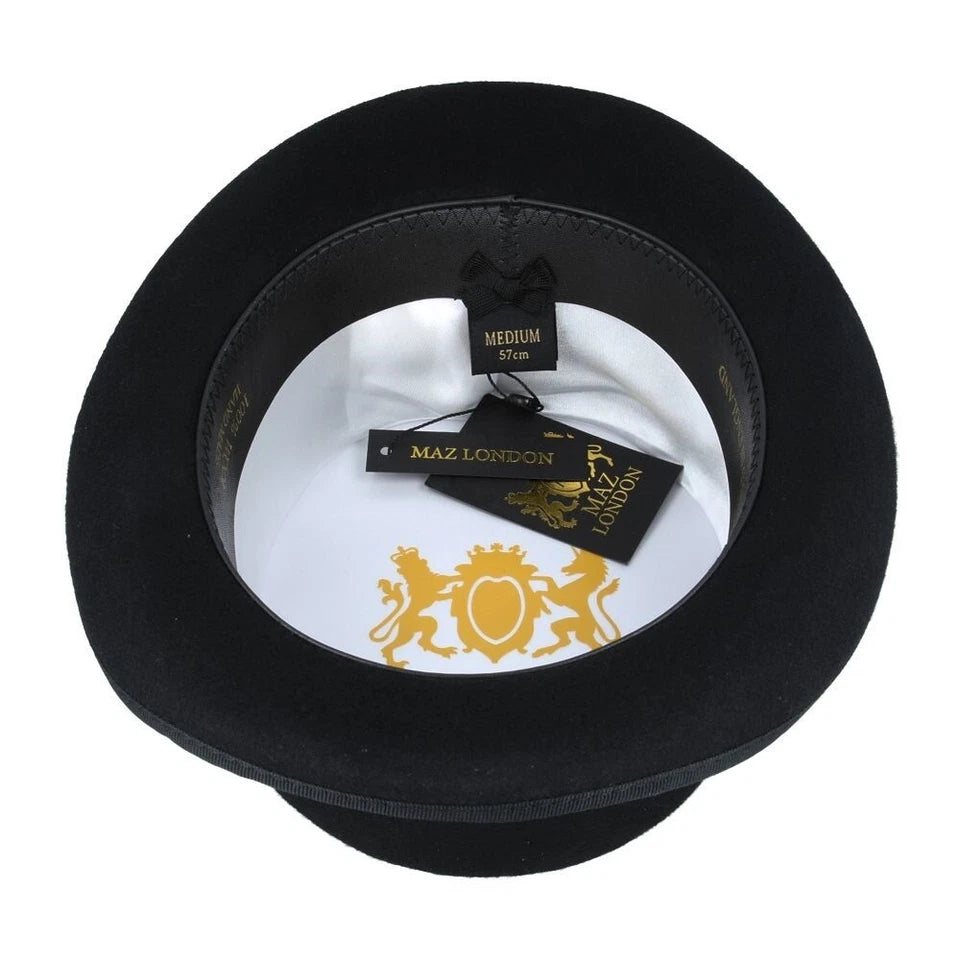 Gothic Dressage Steampunk Top Hat with Laced Brown Leather Band -LARGE 59CM