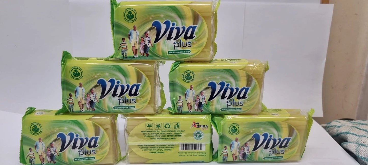 6 x Viva Plus Multipurpose Soap – Suitable for All Skin Types – Gentle & Effective Cleanser