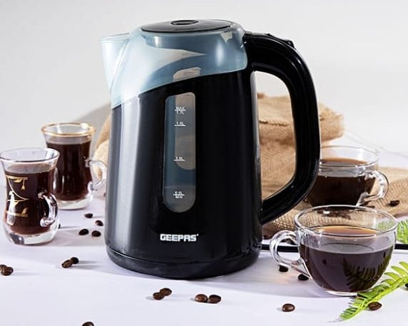 Geepas Electric Black Cordless Kettle 1.7L