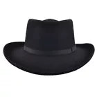 Crushable Wool Felt Gambler hat - Black Medium: 57 cm (7 1/4)