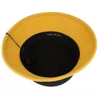 Two Tone Wool Cloche Hat With Flower at the side - Brown/Mustard - One Size