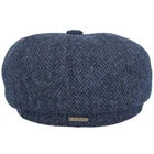 Gladwin Bond Hatters London Herringbone Newsboy Cap-Navy Medium (57cm / 7 1/4)