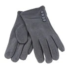 Ladies Soft Cotton Gloves One Size Warm Stretch Winter - Grey