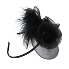Maz Vintage Fascinator With Elegant Feather – Black – One Size