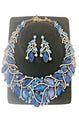 Luxury Blue Crystal Necklace and Earrings Jewellery Set for Women