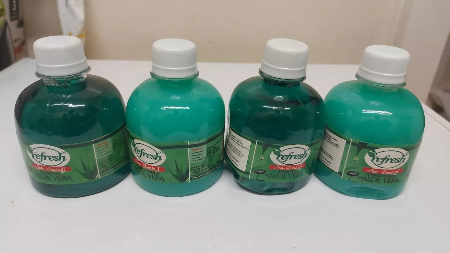 Refresh Anti-Dandruff 2 bottles of Conditioner & 2 bottles of shampoo Aloe Vera