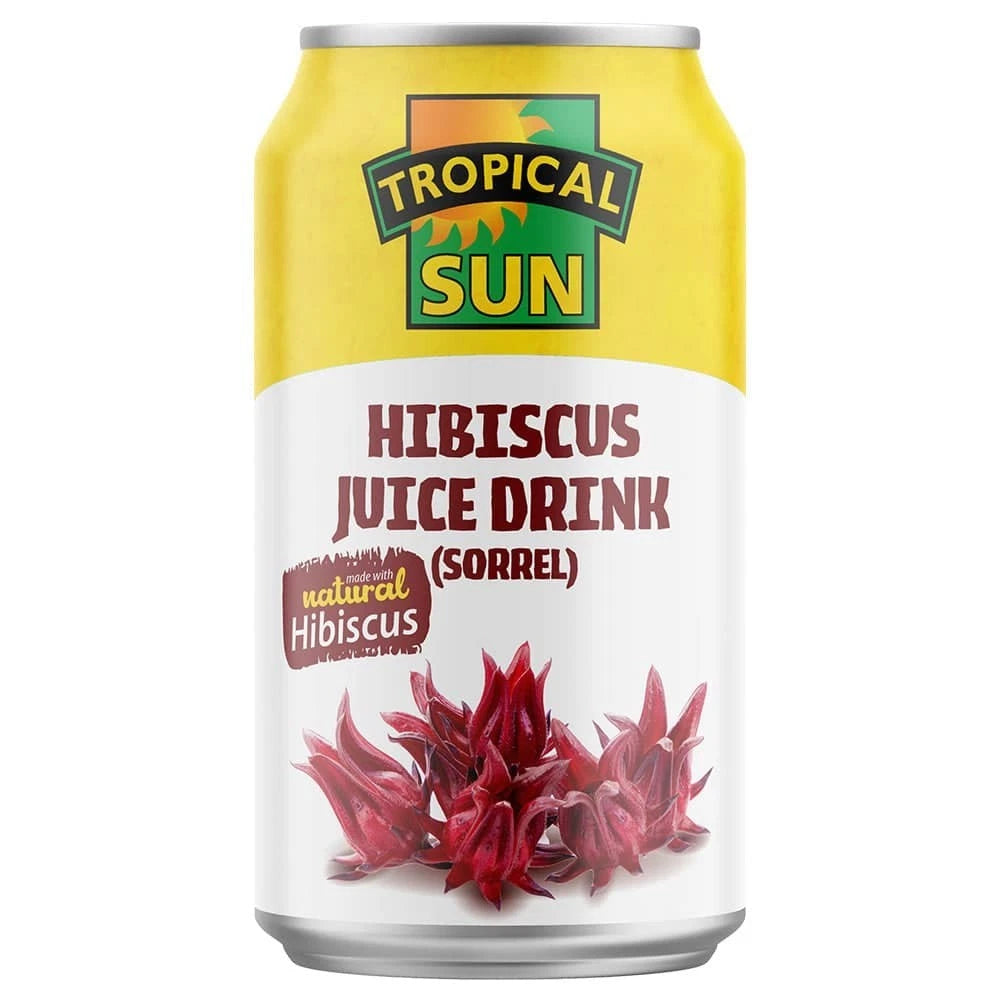 6 x Hibiscus Juice Drink (Sorrel) 330ml Cans – Fruity Caribbean Refreshment