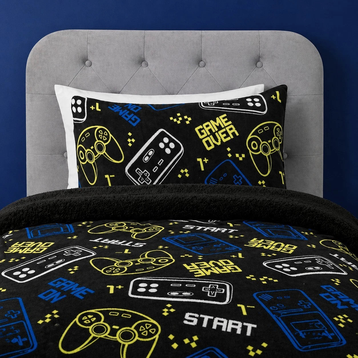 Game On Printed Fleece Duvet Set – Single (135 x 200cm)