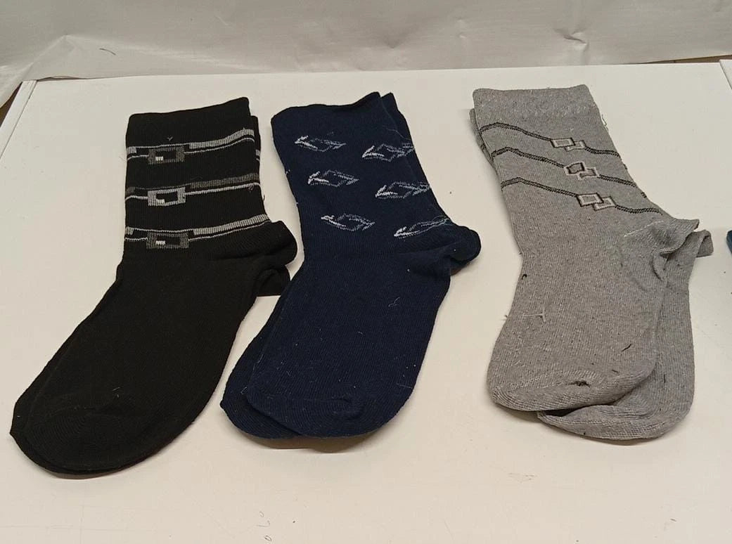 Men’s Cotton Dress Socks – 3 Pairs – UK 6–11 – Mixed Colours