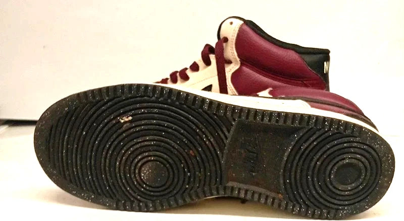 Nike Court Vision Mid Trainers Burgundy & White UK 7 / EU 41 High Top Sneakers