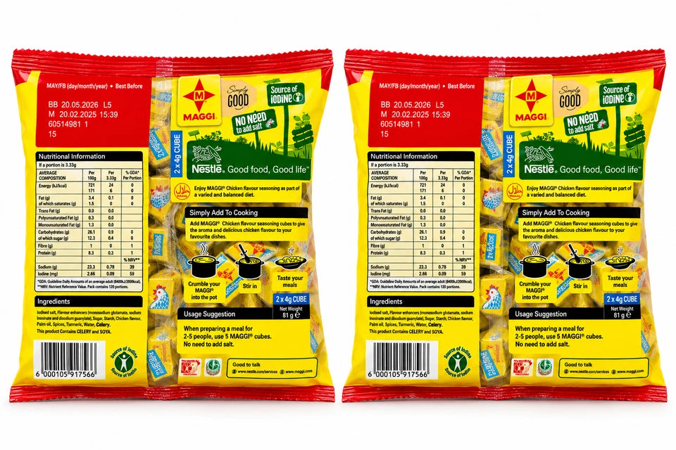 2 x Maggi Chicken Seasoning Cubes (50 Double Cubes) 400g - Exp June 2027