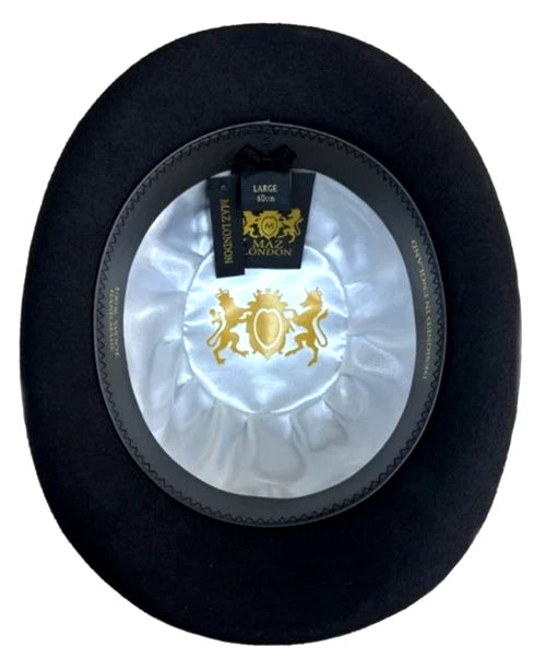 Classic English Wool Bowler Hat – Black | Size Medium 57cm | BH302