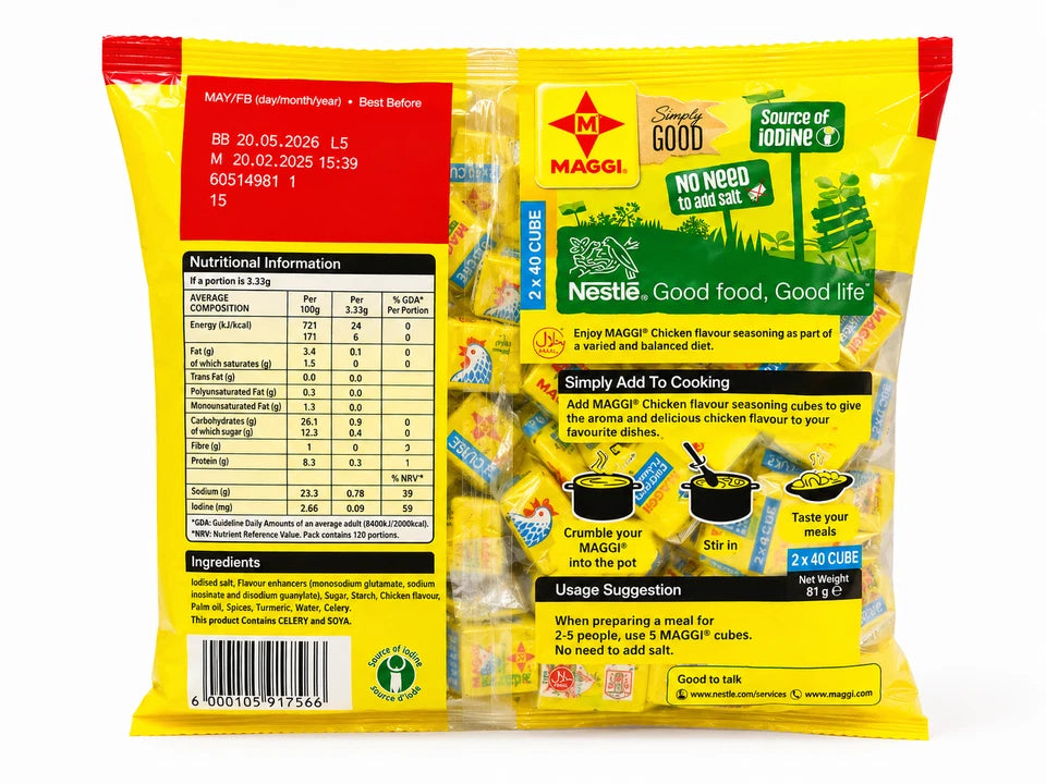 Maggi Chicken Seasoning Cubes (100 Cubes) 400g - Exp. June 2027