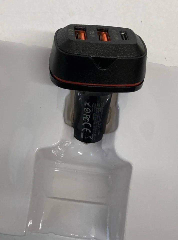 Budi 48W Car Charger 20W USB-C PD Dual QC 3.0 Fast Charge 3 Port Adapter