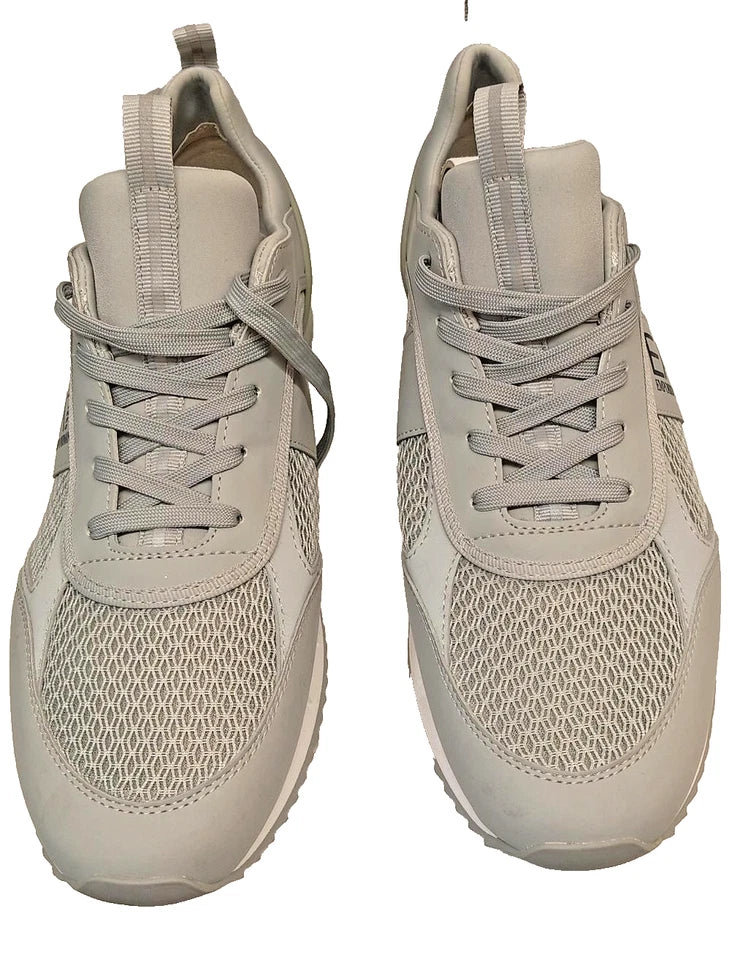 Emporio Armani EA7 Trainers UK 11 EU 46 Grey Mesh Lace Up Sneakers