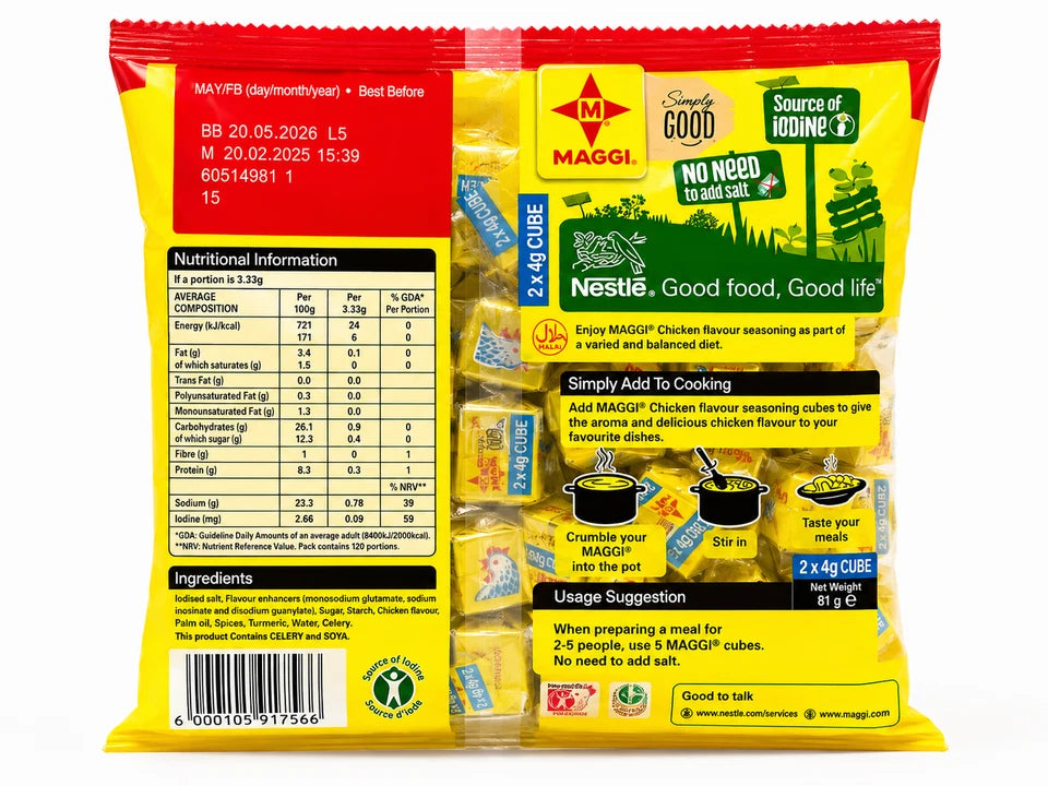Maggi Chicken Seasoning Cubes (50 Double Cubes) 400g- Exp June 2027