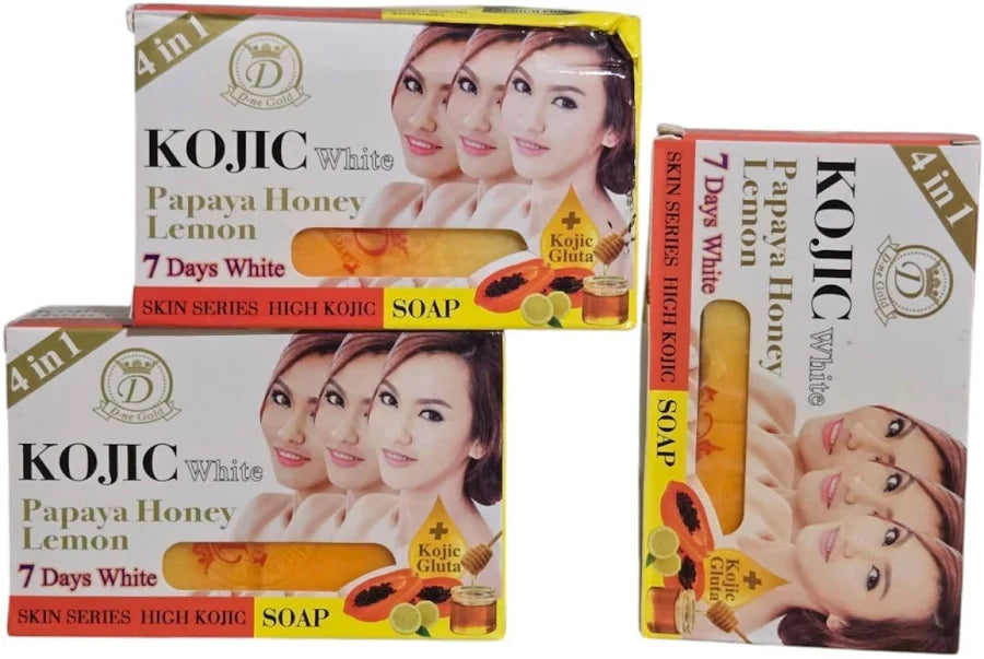 x3 KOJIC Herbal Soap,Papaya, Honey, Lemon Gluta Papaya Arbutin,Skin Series, daily