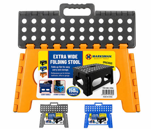Marksman Extra Wide Folding Stool Assorted Colours 38 x 22 x 22cm