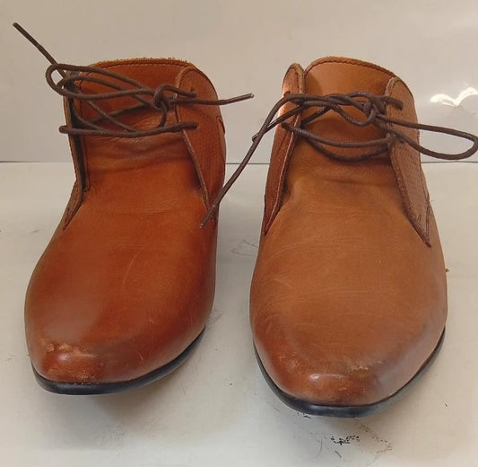 Ikon Tan Brown Leather Dress Shoes UK 11 EU 45 Mens Smart Lace Up Formal Shoes
