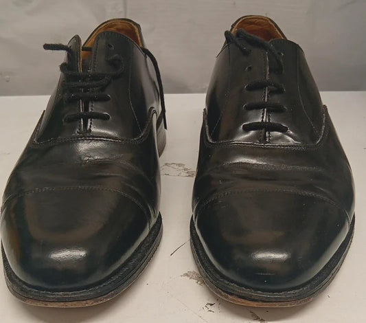 Jones Black Leather Oxford Shoes UK 9 Mens Formal Lace Up Smart Office Dress Shoes