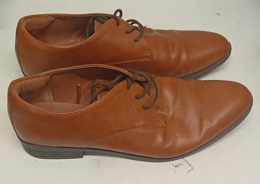 Primark Memory Foam Brown Formal Shoes UK 9 EU 43 Smart Lace Up Office Dress Shoes