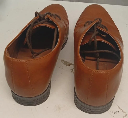 Primark Memory Foam Brown Formal Shoes UK 9 EU 43 Smart Lace Up Office Dress Shoes