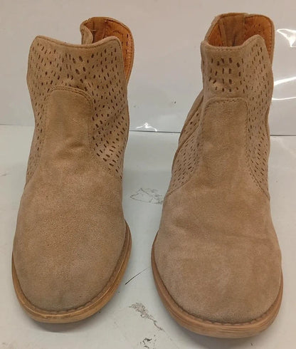 Womens Beige Suede Ankle Boots EU 39 UK 6 Summer Boots Casual Flat