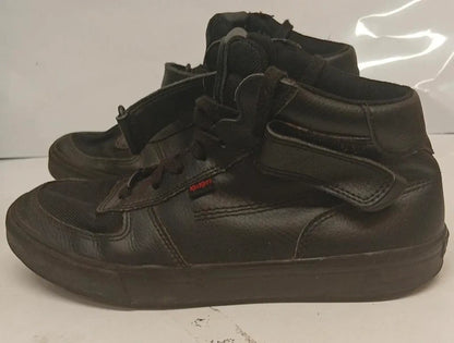 Kickers Black Leather High Top Trainers EU 40 UK 6 School Casual Strap Lace Shoes