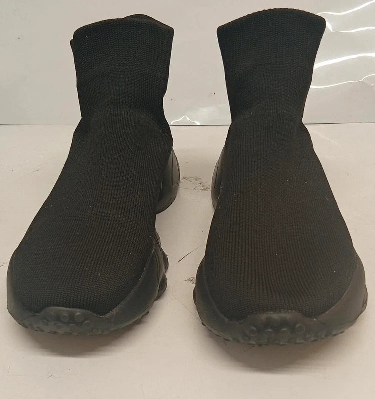 Black Sock Trainers Boots UK 5 Stretch Knit Chunky Sole Slip On Trainers