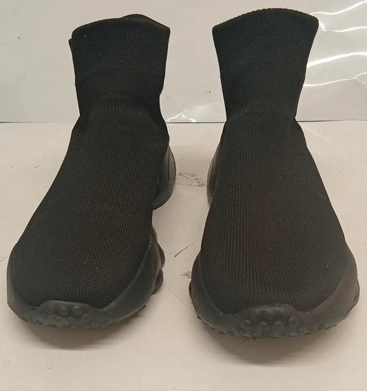 Black Sock Trainers Boots UK 5 Stretch Knit Chunky Sole Slip On Trainers