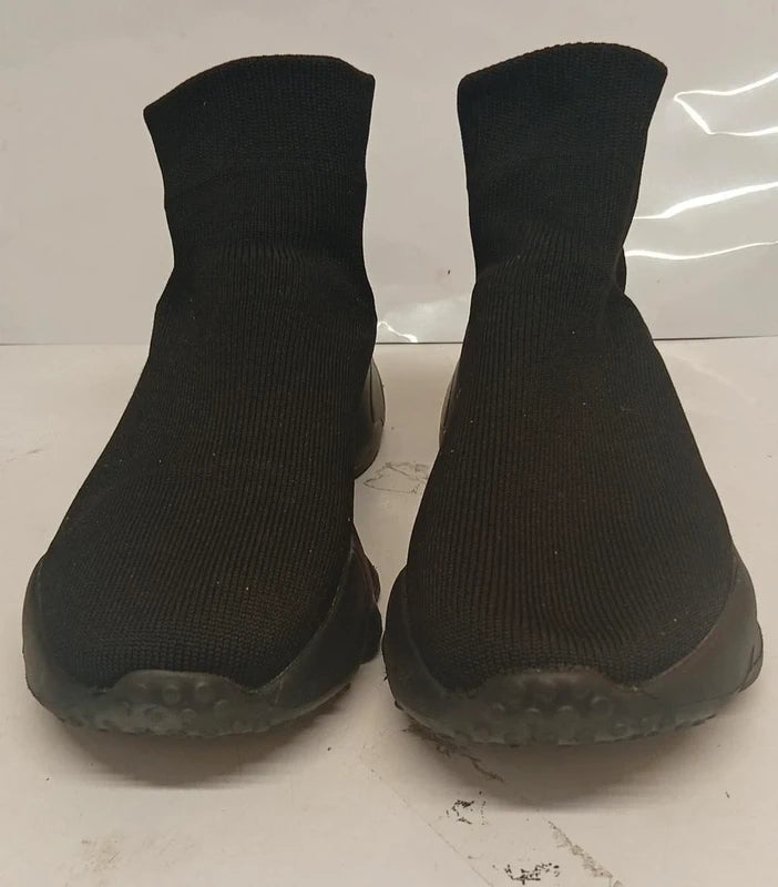 Black Sock Trainers Boots UK 5 Stretch Knit Chunky Sole Slip On Trainers