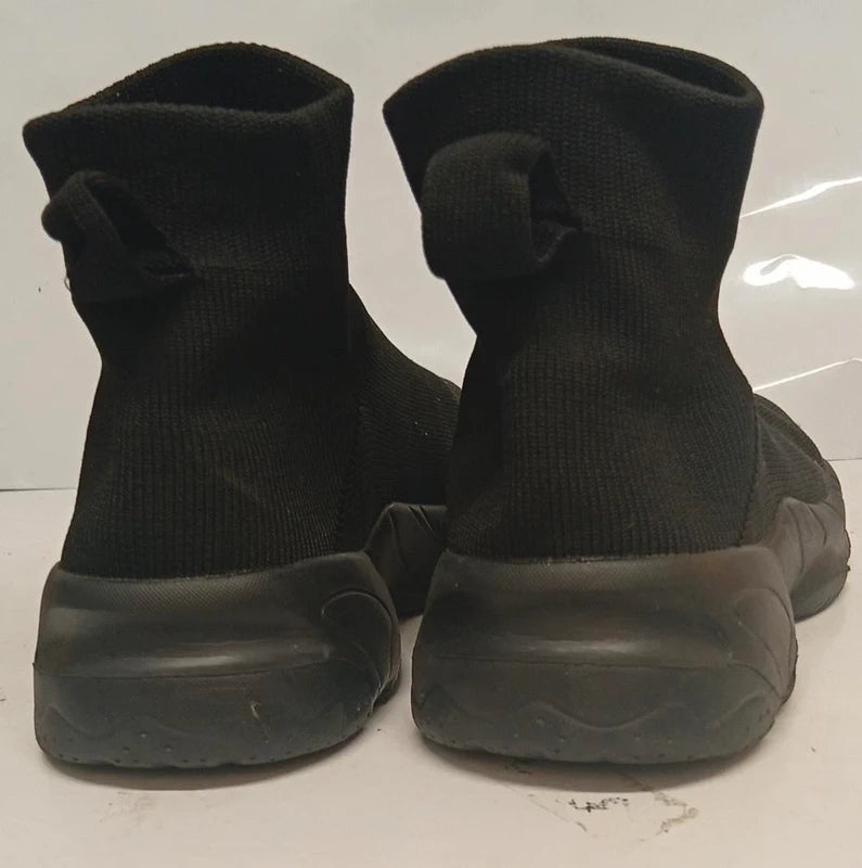 Black Sock Trainers Boots UK 5 Stretch Knit Chunky Sole Slip On Trainers