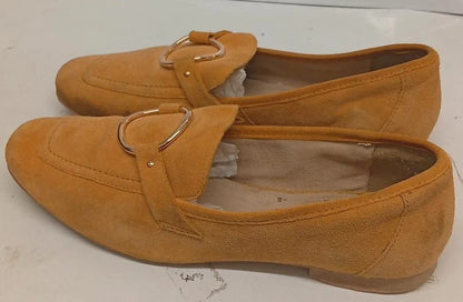 Accessories Suede Loafers UK 5 / EU 38 Mustard Yellow Leather Slip On Shoes