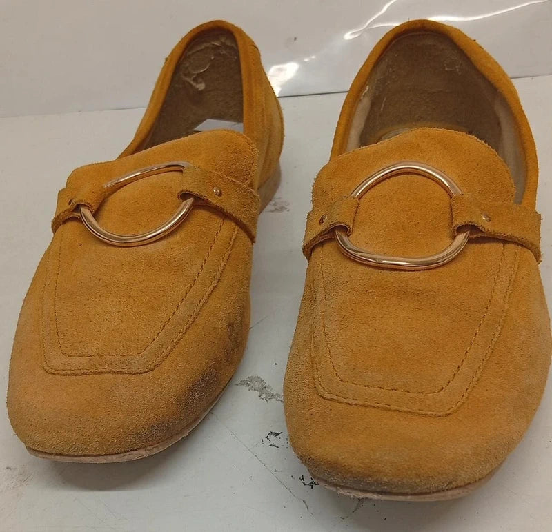 Accessories Suede Loafers UK 5 / EU 38 Mustard Yellow Leather Slip On Shoes