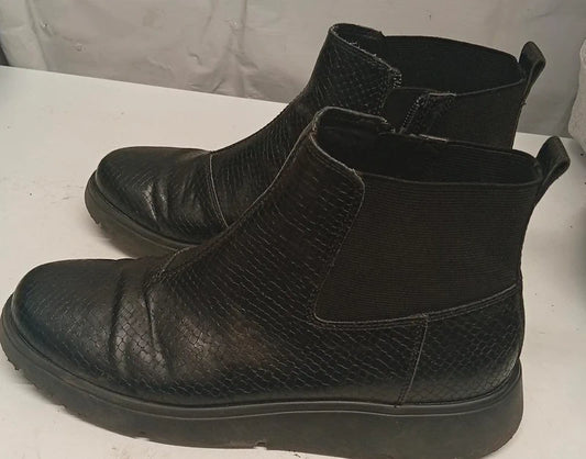 GEOX Black Ankle Boots UK 6 EU 39 Womens Breathable Zip Chelsea Style Casual Comfort