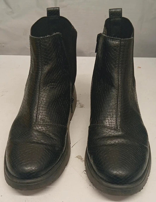GEOX Black Ankle Boots UK 6 EU 39 Womens Breathable Zip Chelsea Style Casual Comfort