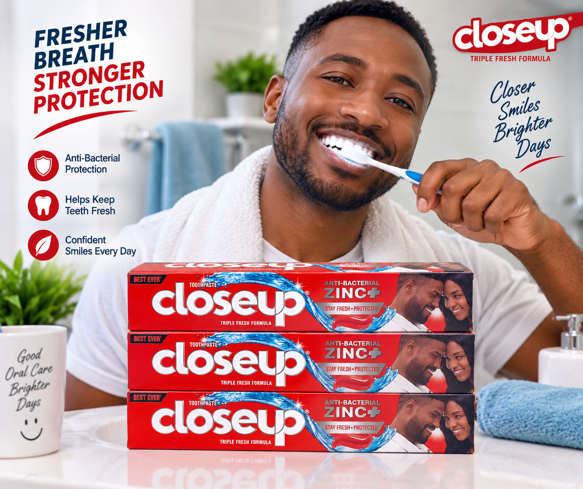 3x Closeup Anti-Bacterial Zinc+ Toothpaste Triple Fresh Formula – 130g Each - Exp. Jan. 2027