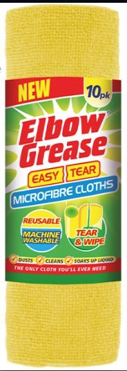 Elbow Grease Easy Tear Reusable Micro-fibre Cloths 10 pack