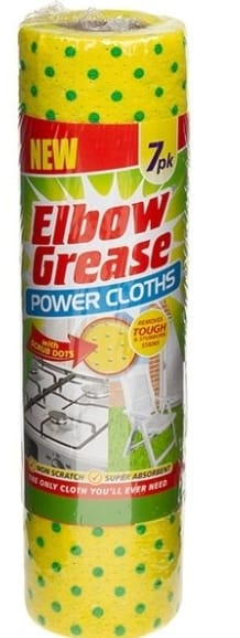 Elbow Grease Power Cloths 7pk – Non-Scratch, Super Absorbent, Scrub Dots