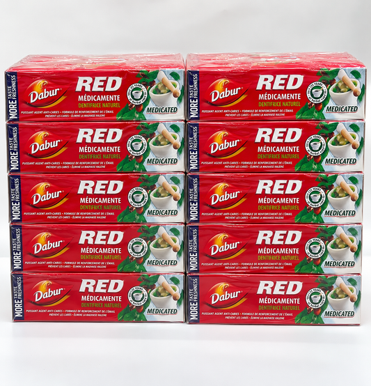 10x dabur herbal red medicament, toothpaste, 130g each