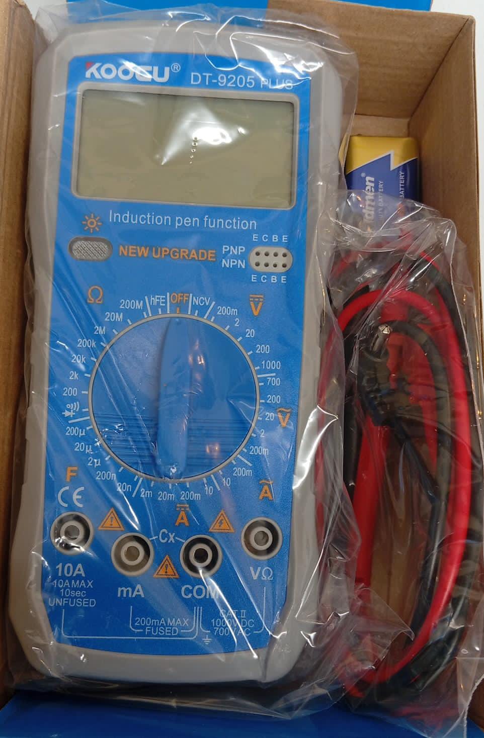 KOOCU DT-9205 Plus Digital Multimeter – Auto Protection – AC/DC Voltage Current Tester