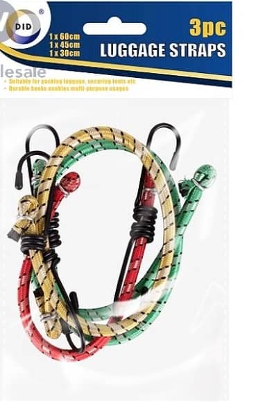 DID Assorted Luggage Straps 3 Pack