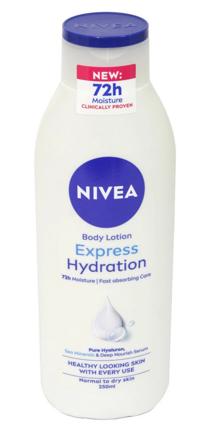 6x NIVEA Express Hydration Body Lotion Normal to Dry Skin 250ml