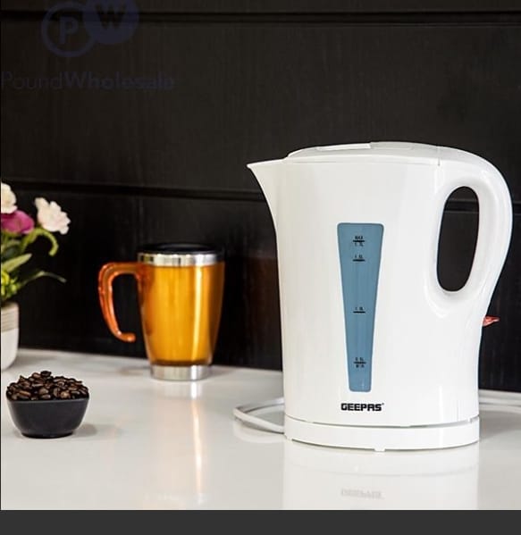 GEEPAS 1.7L Cordless Electric Kettle Fast Boil Jug Kettle Auto Shut-Off 2200W