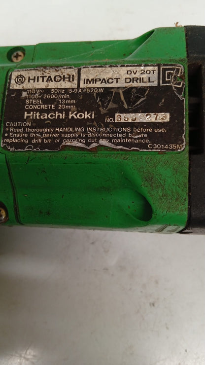 Hitachi DV20T 110V Impact Drill Hammer Drill With Metal Carry Case Vintage