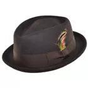 Felt Diamond Crown Pork Pie Hat - Brown  X-Large: 61 cm (7 3/4)