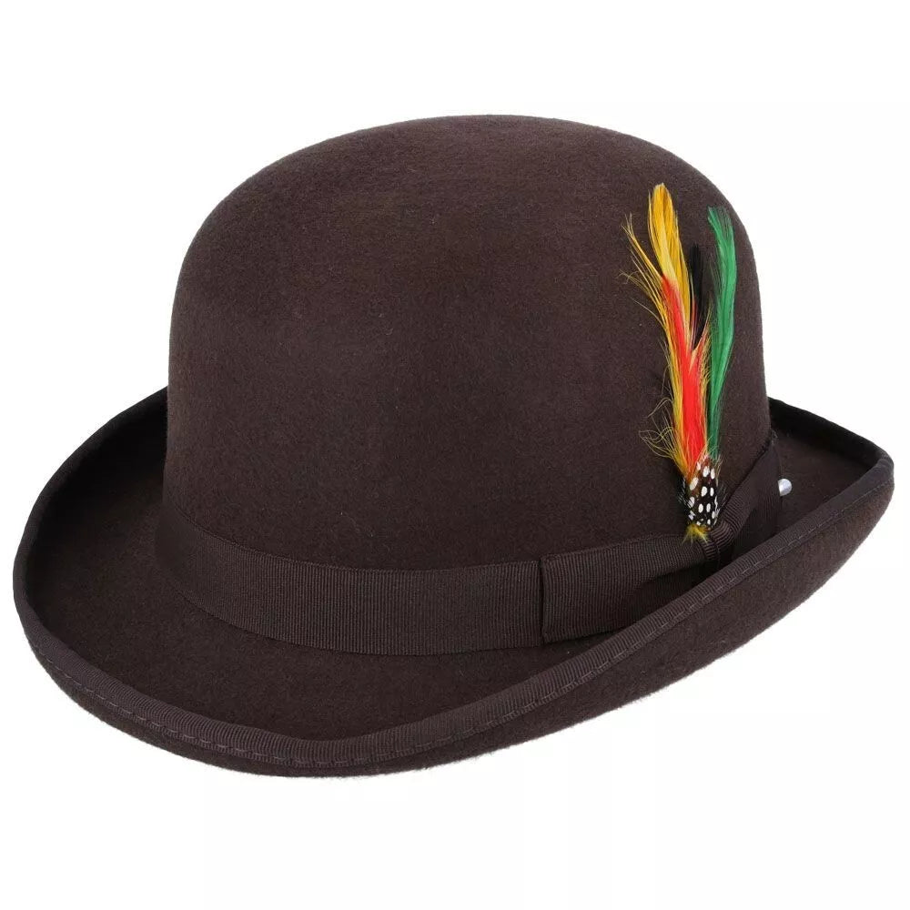 Classic Wool Bowler Hat - Brown - Large: 59cm (7 1/2)