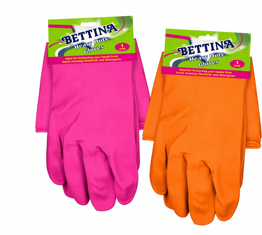 Bettina Heavy Duty Household Gloves 2 Assorted Colours - 2 pairs