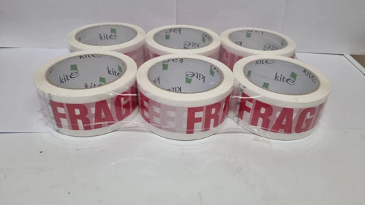 6 Rolls – FRAGILE Packing Tape – Strong Parcel